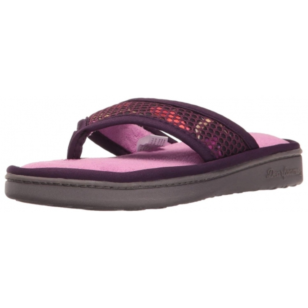 Dearfoams Women's Active Mesh Thong Slip on - NEW